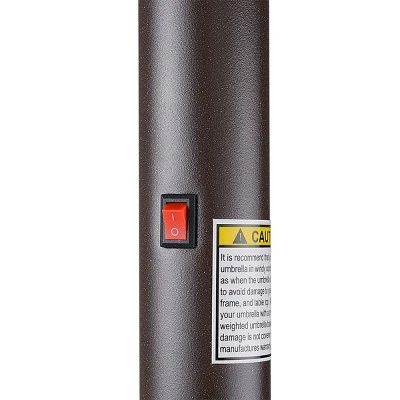 Nature Spring Patio Umbrella With LED Lights, 5-Position Vertical Tilt, 9' - Brown - Image 3