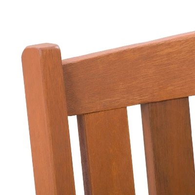 Miramar Hardwood Outdoor Bench - Cinnamon Brown/Black - CorLiving - Image 4