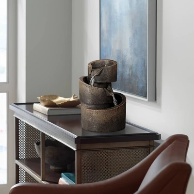 John Timberland Rustic Modern Zen Indoor Tabletop Water Fountain 9 3/4" High Cascading Table Desk Office Home Bedroom Relaxation - Image 6