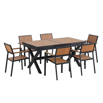 Whisen Experience Outdoor Dining Freedom With A Flexible Set Including Six Chairs And A Table For Personalized Arrangements - Image 3