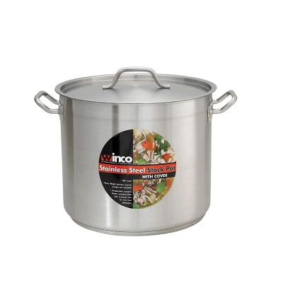 Winco Stock Pot With Cover, Stainless Steel