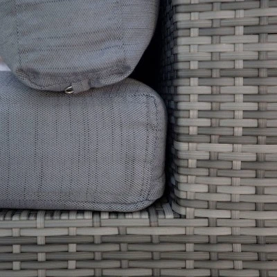 4pc Metal Multi-Shade Rattan Sectional - Gray - Saracina Home - Image 7