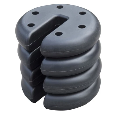 Z-Shade Angled Leg Canopy Tent With Push Button Locking System And 4 Pack Of 5 Pound Plastic Concrete Filled Leg Weight Plates, Navy - Image 2