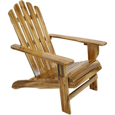 Sunnydaze Decor Sunnydaze Outdoor Natural Fir Wood Rustic Lounge Backyard Patio Adirondack Chair - Light Charred Finish - Image 6