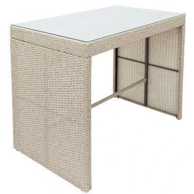 5-piece Patio Rattan Bar Dining Table Set With 4 Stools-ModernLuxe - Image 6