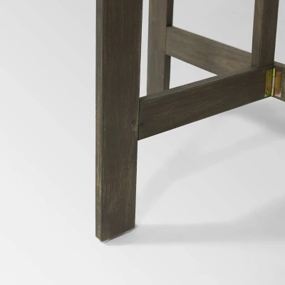 Westmount 3pc Half-Round Folding Acacia Wood Bistro Set - Gray - Christopher Knight Home - Image 5