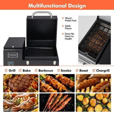 Costway Electric Wood Pellet Grill And Smoker Tabletop W/ Temperature Probe - Image 5