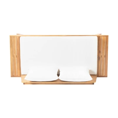 Sedona Wooden Loveseat - Teak/White - Christopher Knight Home - Image 4