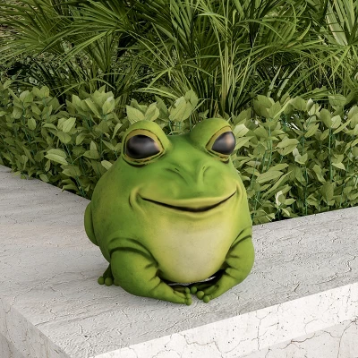 Nature Spring Resin Frog Statue For Backyards And Gardens - Bright Green - Image 4