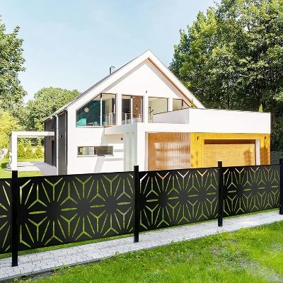 NewTown Decorative Outdoor Privacy Screen Panels, Metal Laser Cut Privacy Screen Decorative Patio Metal Fence For Outdoor Indoor Decor-The Pop Home - Image 3