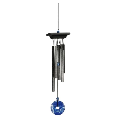 Woodstock Wind Chimes For Outside, Garden Décor, Outdoor & Patio Décor, Woodstock Blue Lapis Chime Black Wind Chimes - Image 9