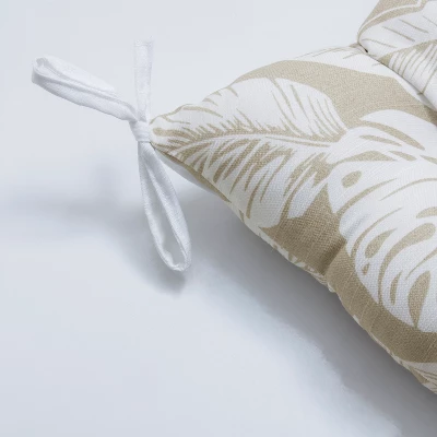 Set Of 2 Delray Outdoor/Indoor Tufted Squared Seat Cushions - Pillow Perfect - Image 2