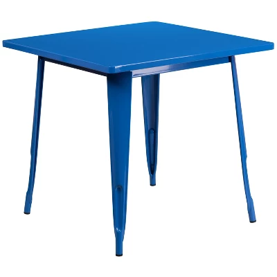 Merrick Lane Nash 31.5" Square Metal Table For Indoor And Outdoor Use - Image 10