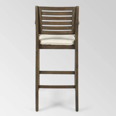 Hermosa 4pk Acacia Wood Patio Barstools - Christopher Knight Home - Image 2