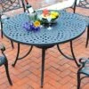 Sedona 46" Outdoor Round Dining Table - Black - Crosley