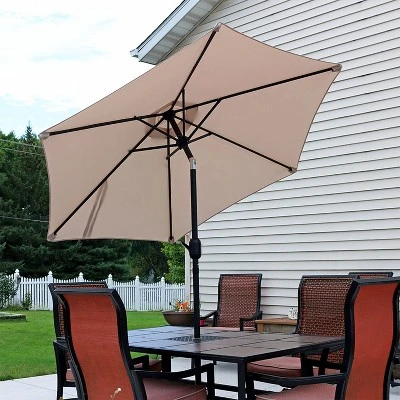 Sunnydaze Decor Sunnydaze Outdoor Aluminum Patio Table Umbrella With Polyester Canopy And Tilt And Crank Shade Control - 7.5' - Image 8