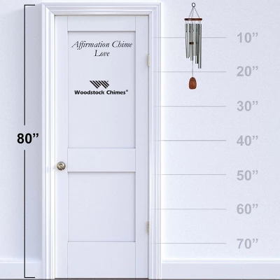 Woodstock Wind Chimes Signature Collection, Affirmation Chime, 25'' Love Silver Wind Chime AFLSB - Image 3