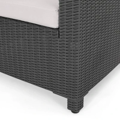 Waverly 8pc Faux Wicker Chat Set - Dark Gray/Gray - Christopher Knight Home - Image 4