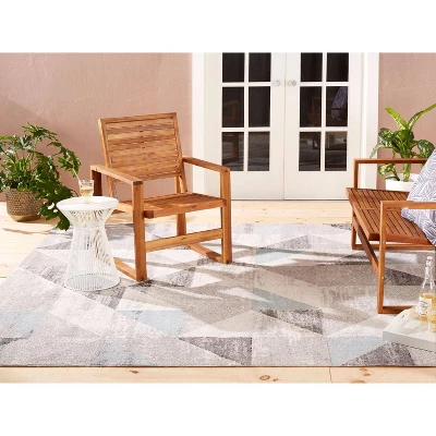 Sofia Holly 7'9" X 10'2" Outdoor Patio Rug Gray/Blue - Nicole Miller - Image 9