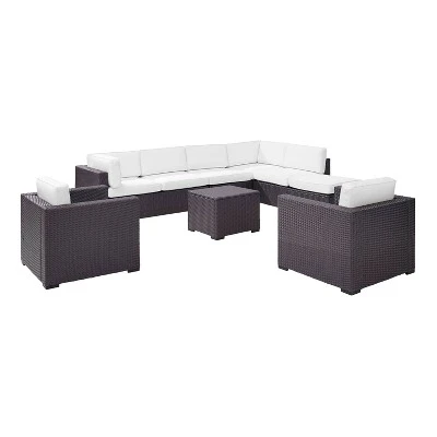 Biscayne 7pc Outdoor Wicker Sectional Set - White - Crosley - Image 2