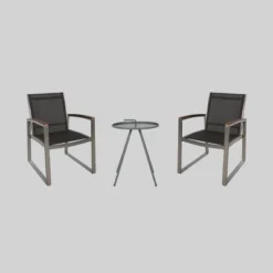 3pc Glasgow Aluminum And Mesh Patio Chat Set Silver - Christopher Knight Home