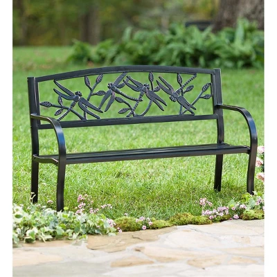 Plow & Hearth Metal Blooming Garden Bench