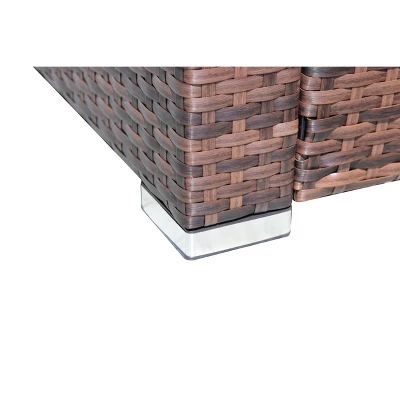 4pc Wicker Patio Sectional Seating Set With Cushions - Natural - GODEER - Image 8