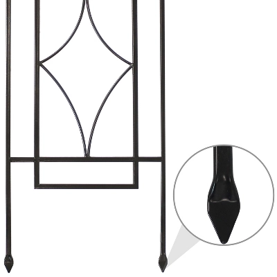 Sunnydaze Decorative Steel Metal Chic Diamonds Design Garden Trellis - Black - 2-Pack - Image 3