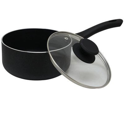 Oster® Oster Ashford 2 Quart Aluminum Nonstick Sauce Pan With Tempered Glass Lid In Black - Image 4