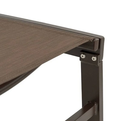 3pc Outdoor Five Position Adjustable Curved Aluminum Lounge Set Brown - Crestlive Products - Image 10