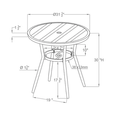 Arna 32" Round Patio Table - Natural - MiBasics - Image 3