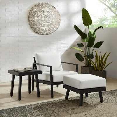 Linon Lark Aluminum Ottoman - Image 6