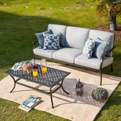 2pc Sofa And Coffee Table Patio Seating Set - Patio Festival - Image 12