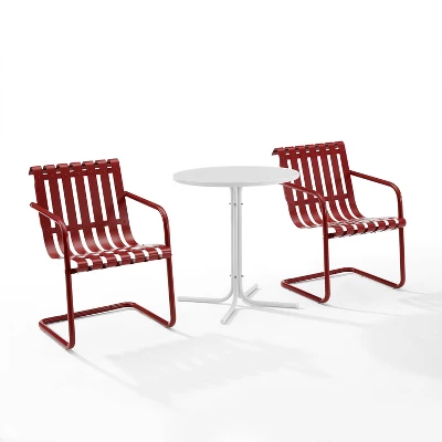 Gracie 3pc Outdoor Metal Bistro Set With Table & 2 Armchairs - Crosley - Image 7