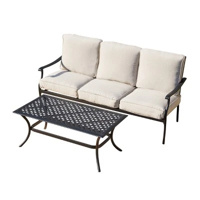 2pc Sofa And Coffee Table Patio Seating Set - Patio Festival - Image 2