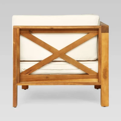 Brava 9pc Acacia Sectional Sofa Set - Teak/Beige - Christopher Knight Home - Image 2