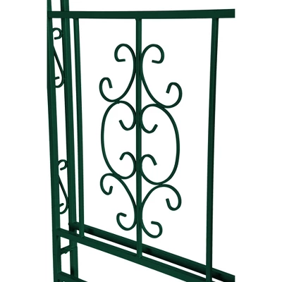 Evergreen Montebello Iron Garden Arbor, Forest Green- 53 X 84 X 23 Inches Fade And Weather Resistant Outdoor Decor - Image 6