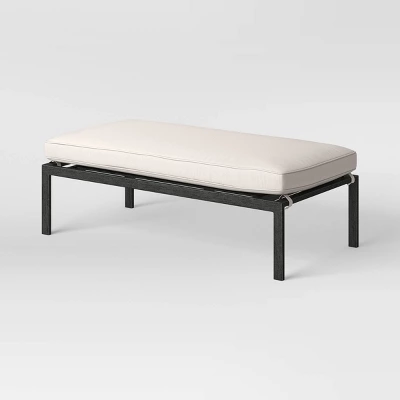 Ryegate 2pc 4' Mini Patio Daybed With Ottoman Weathered Teak - Threshold™ - Image 5