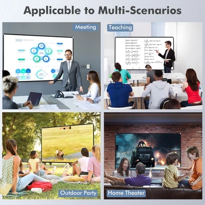 Costway 100'' Projector Screen W/ Stand 16:9 HD 4K Indoor Outdoor Projection Movie Screen - Image 5