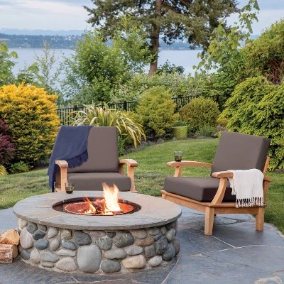 23" X 20" Ravenna Water-Resistant Patio Lounge Chair/Loveseat Back Cushion Dark Taupe - Classic Accessories - Image 8