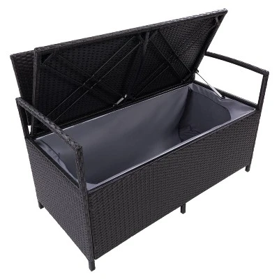 Parksville Patio Storage Bench - Black - CorLiving - Image 8