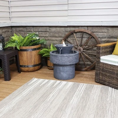 Sunnydaze Decor Sunnydaze 20"H Electric Resin 2-Tier Round Bird Bath Outdoor Water Fountain With LED Lights - Image 11