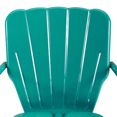 Ridgeland 3pc Outdoor Bistro Set With Table & 2 Chairs - Turquoise Gloss - Crosley - Image 9
