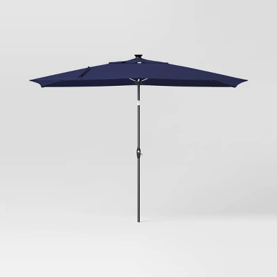 10'x6' Rectangular Solar Market Patio Umbrella - Black Pole - Threshold™ - Image 6