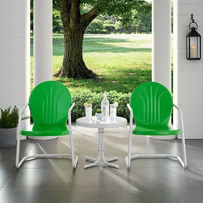 Griffith 3pc Outdoor Conversation Set - Kelly Green - Crosley - Image 2