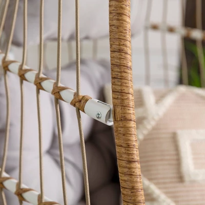 Toluca Hanging Outdoor Boho Egg Chair With Cushion - Saracina Home - Image 6