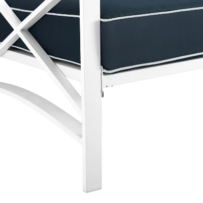 Kaplan Loveseat White/Navy - Crosley - Image 4