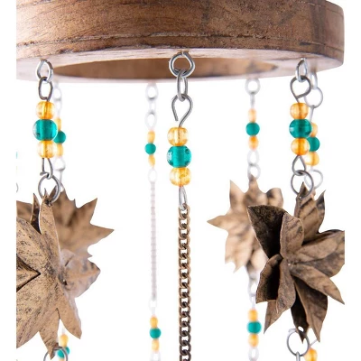 Wind & Weather Beaded Antiqued Bronze-Colored Poinsettia Blossom Wind Chime - Image 4