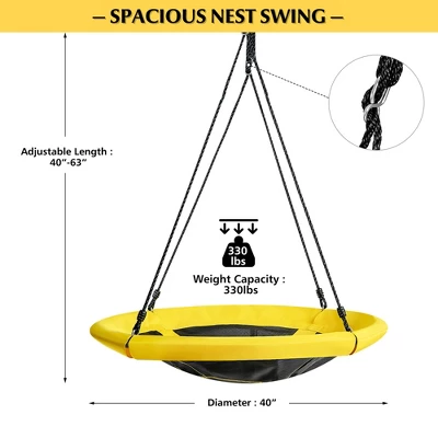 Extra Large Heavy Duty A-Frame Steel Swing Stand Set 40β Nest Tree Swing Yellow - Image 9
