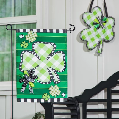 Evergreen Check Clover Garden Applique Flag- 12.5 X 18 Inches Outdoor Decor For Homes And Gardens - Image 2